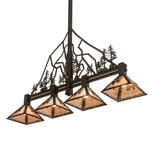 60" Long Tall Pines 4 Light Island Pendant