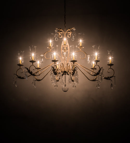 62" Long Windsor 14 Light Oblong Chandelier