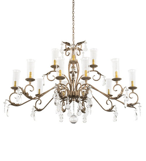 62" Long Windsor 14 Light Oblong Chandelier