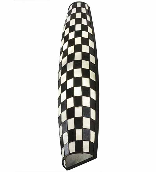 7" Wide Checkers Tube Wall Sconce