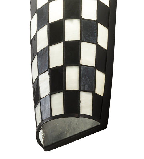 7" Wide Checkers Tube Wall Sconce