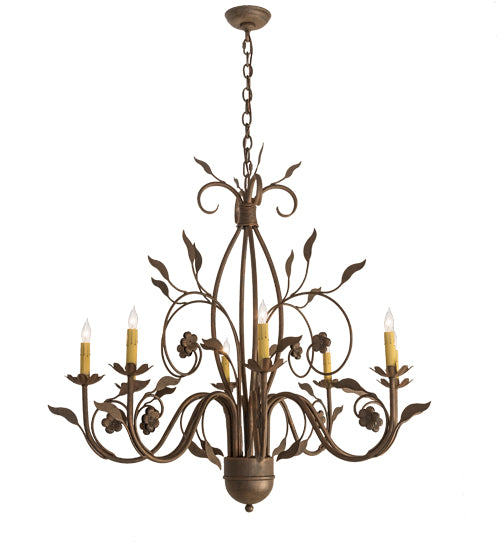 36" Wide Bordeaux 8 Lt Chandelier