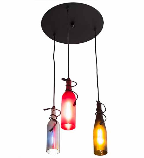 16" Wide Tuscan Vineyard 3 Light Cascading Pendant