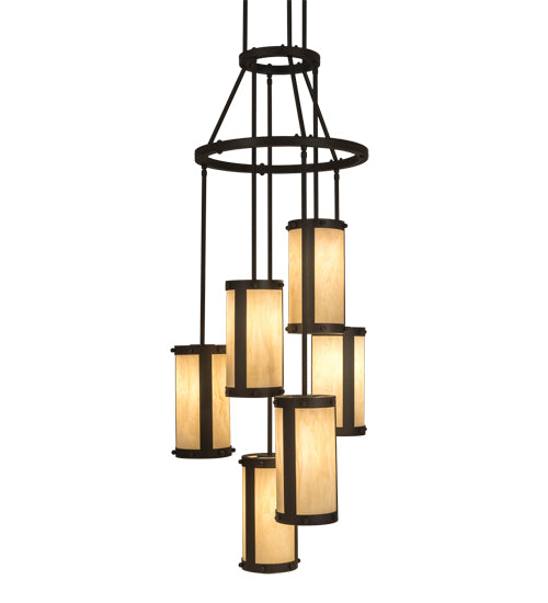 24" Wide Cartier 6 Light Cascading Chandelier