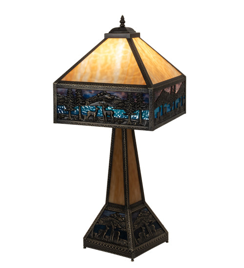 29" High Deer Lodge Lighted Base Table Lamp