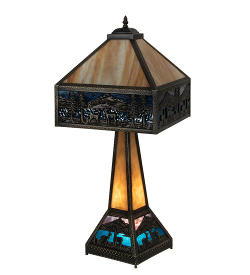 29" High Deer Lodge Lighted Base Table Lamp