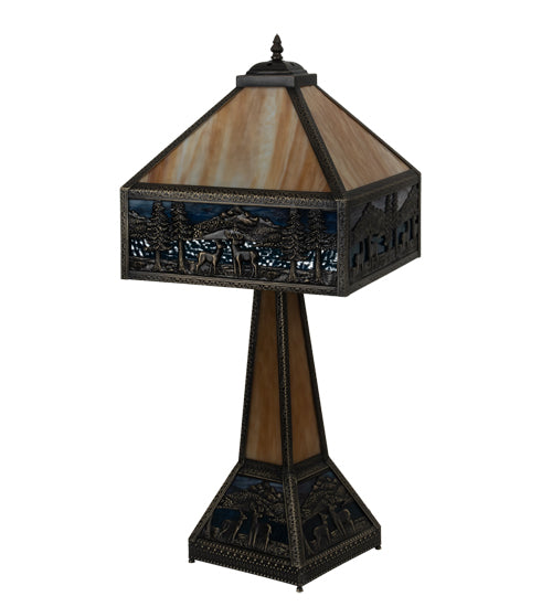 29" High Deer Lodge Lighted Base Table Lamp