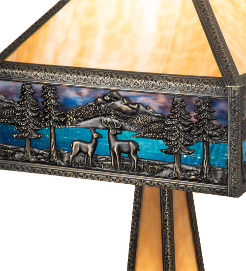 29" High Deer Lodge Lighted Base Table Lamp