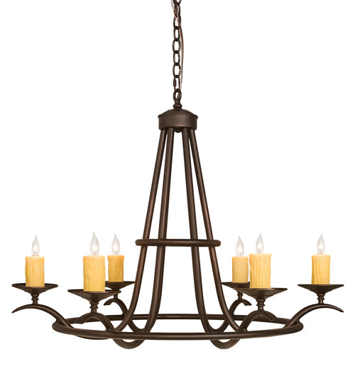 36" Wide Octavia 6 Lt Chandelier