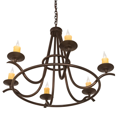 36" Wide Octavia 6 Lt Chandelier