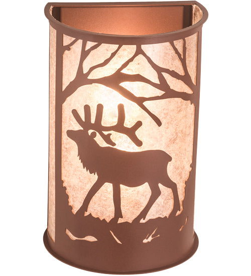 12" Wide Elk At Dawn Wall Sconce