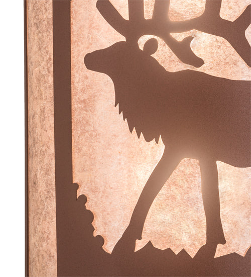 12" Wide Elk At Dawn Wall Sconce