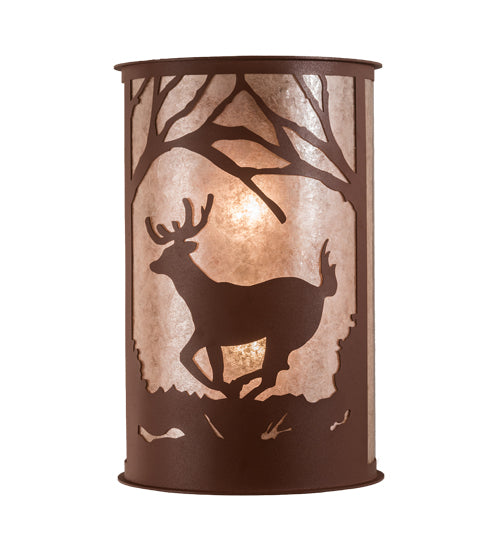 13" Wide Deer At Lake Wall Sconce