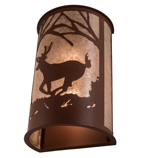 13" Wide Deer At Lake Wall Sconce