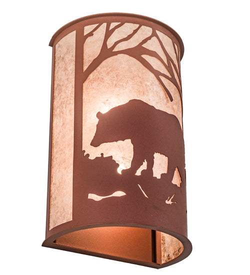 13" Wide Bear At Dawn Wall Sconce