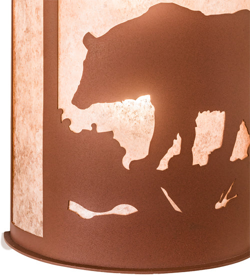 13" Wide Bear At Dawn Wall Sconce