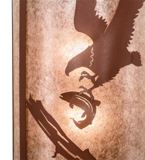 12" Wide Strike Of The Eagle Wall Sconce