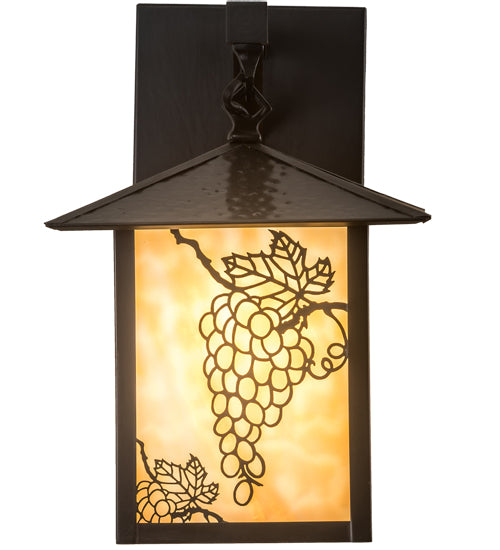 9" Wide Seneca Grapes Straight Arm Wall Sconce