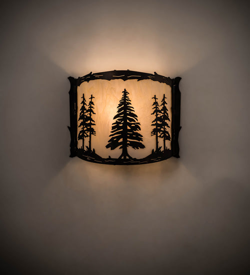 12" Wide Tall Pines Wall Sconce