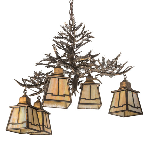 30" Wide Pine Branch Valley View 5 Lt Chandelier