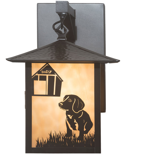 9" Wide Seneca Dog Straight Arm Wall Sconce