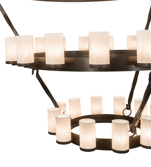 84" Wide Noziroh Ring 60 Lt Three Tier Chandelier