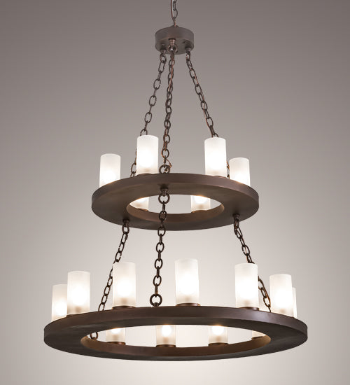 36" Wide Loxley 18 Lt Two Tier Chandelier