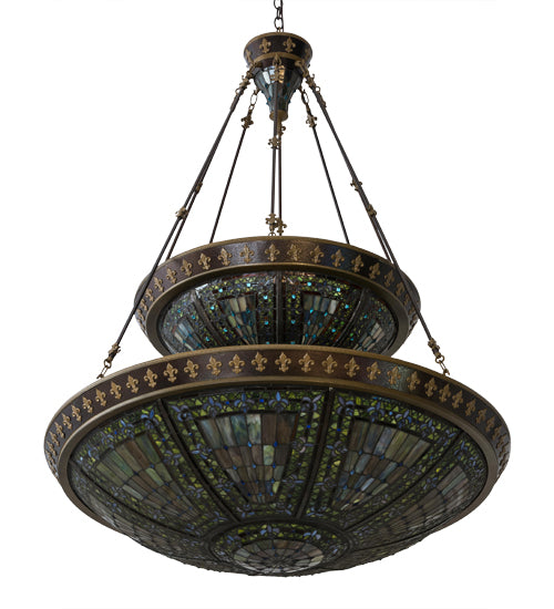 45"W Fleur-De-Lis 2 Tier Inverted Pendant