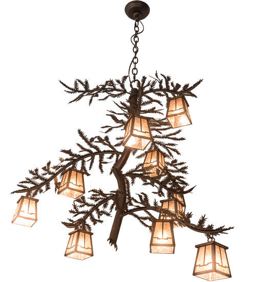 42" Wide Pine Branch Valley View 10 Lt Chandelier