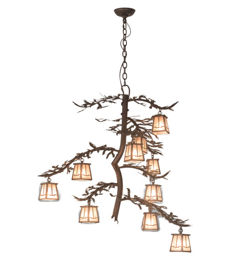 42" Wide Pine Branch Valley View 10 Lt Chandelier