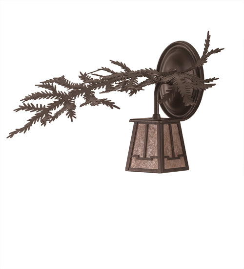 14" Wide Pine Branch Valley View Left Wall Sconce