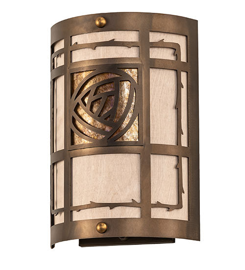 9" Wide Bungalow Rose Wall Sconce