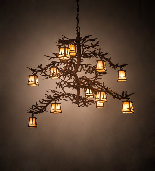 48" Wide Pine Branch Valley View 12 Light Chandelier