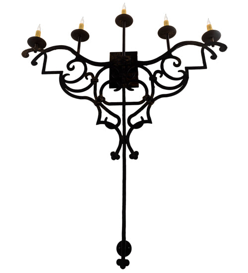 36" Wide Fleur De Lys 5 Lt Wall Sconce