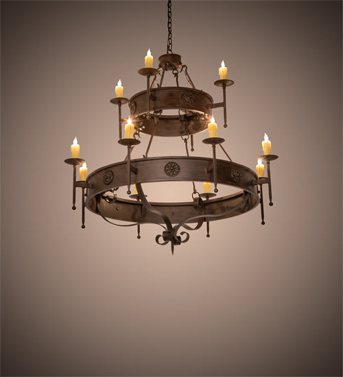 48" Wide Lorenzo 12 Light Two Tier Chandelier