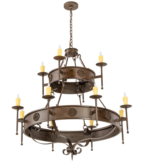 48" Wide Lorenzo 12 Light Two Tier Chandelier