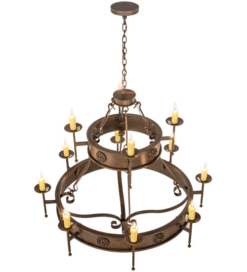 48" Wide Lorenzo 12 Light Two Tier Chandelier