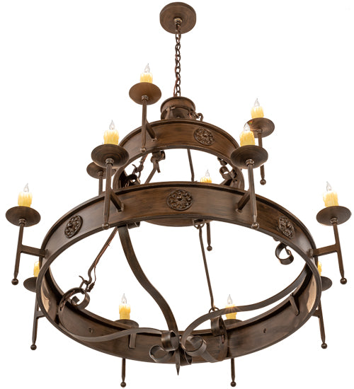 48" Wide Lorenzo 12 Light Two Tier Chandelier