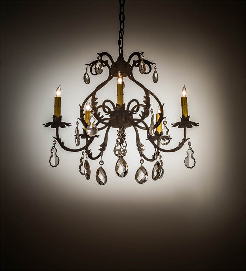 24" Wide Chantilly 5 Light Chandelier