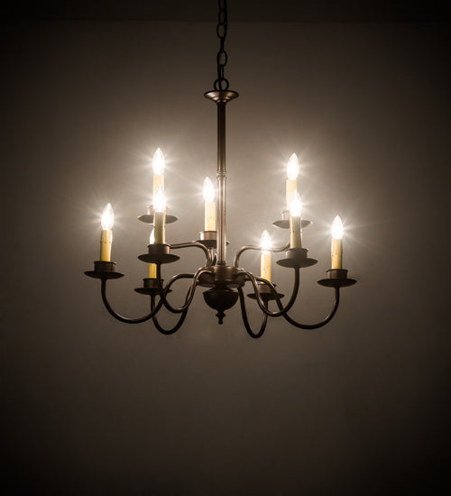 24" Wide Ean 2 Tier 9 Lt Chandelier