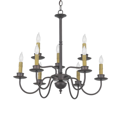 24" Wide Ean 2 Tier 9 Lt Chandelier