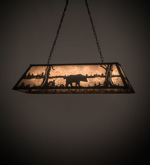 48" Long Bear At Lake Oblong Pendant