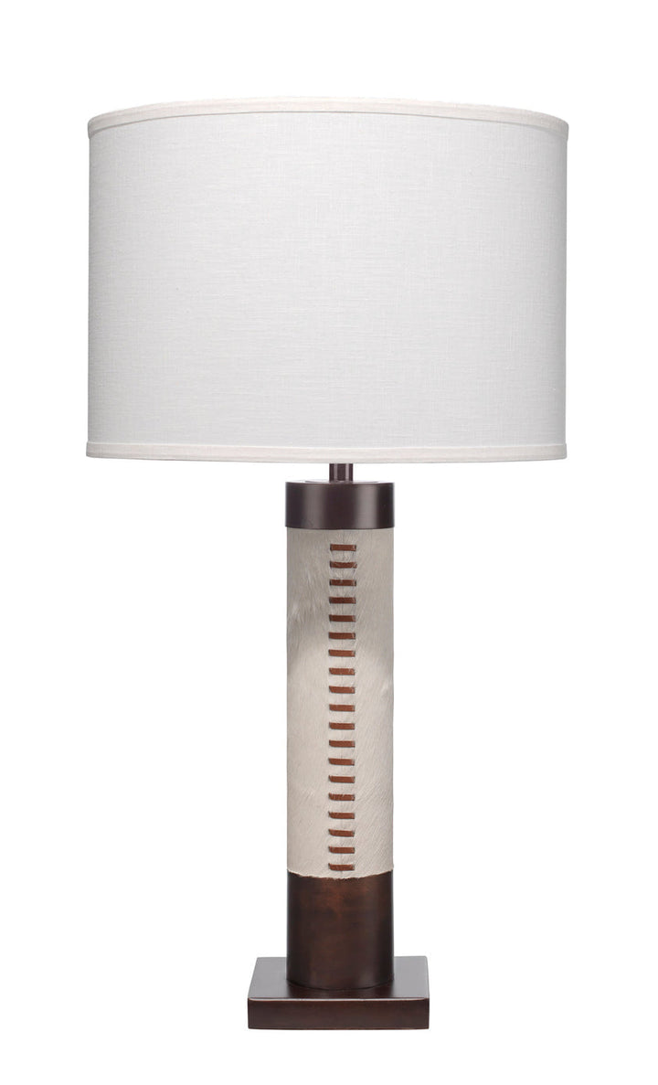 Sheridan Table Lamp-Bronze and White Hide