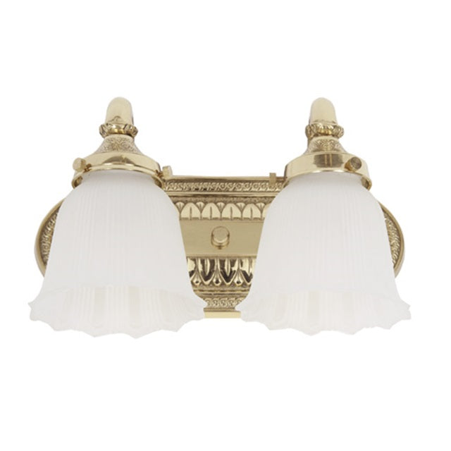 Two light heavy cast brass bath sconce