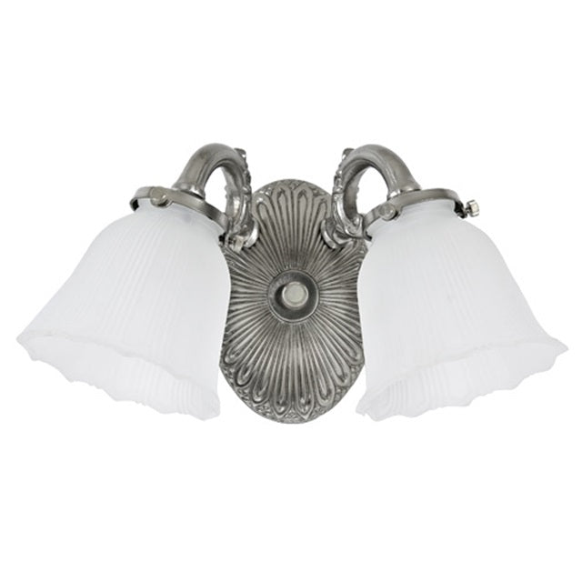 Two light decorative bath sconce with glass