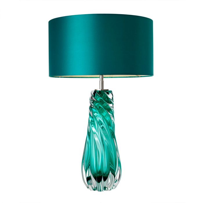 Table Lamp Barron Turquoise Nickel Finish