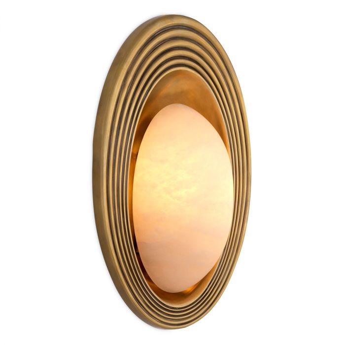 Wall Lamp Savono Vintage Brass Finish