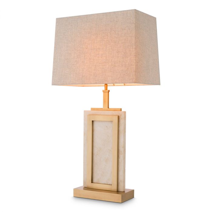 Table Lamp Murray Travertine Including Shade