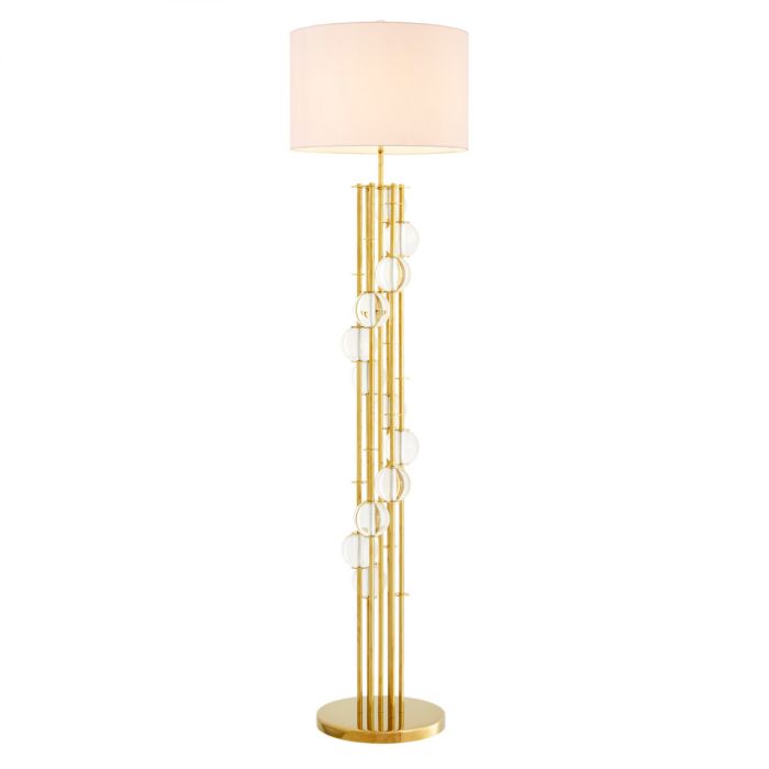 Floor Lamp Lorenzo Gold Finish Including White Shade