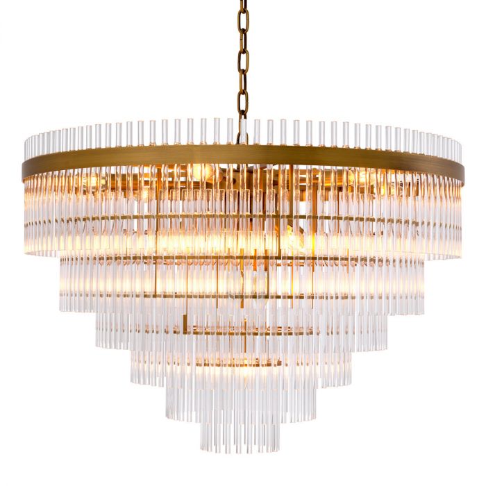 Chandelier East Single Antique Brass Finish